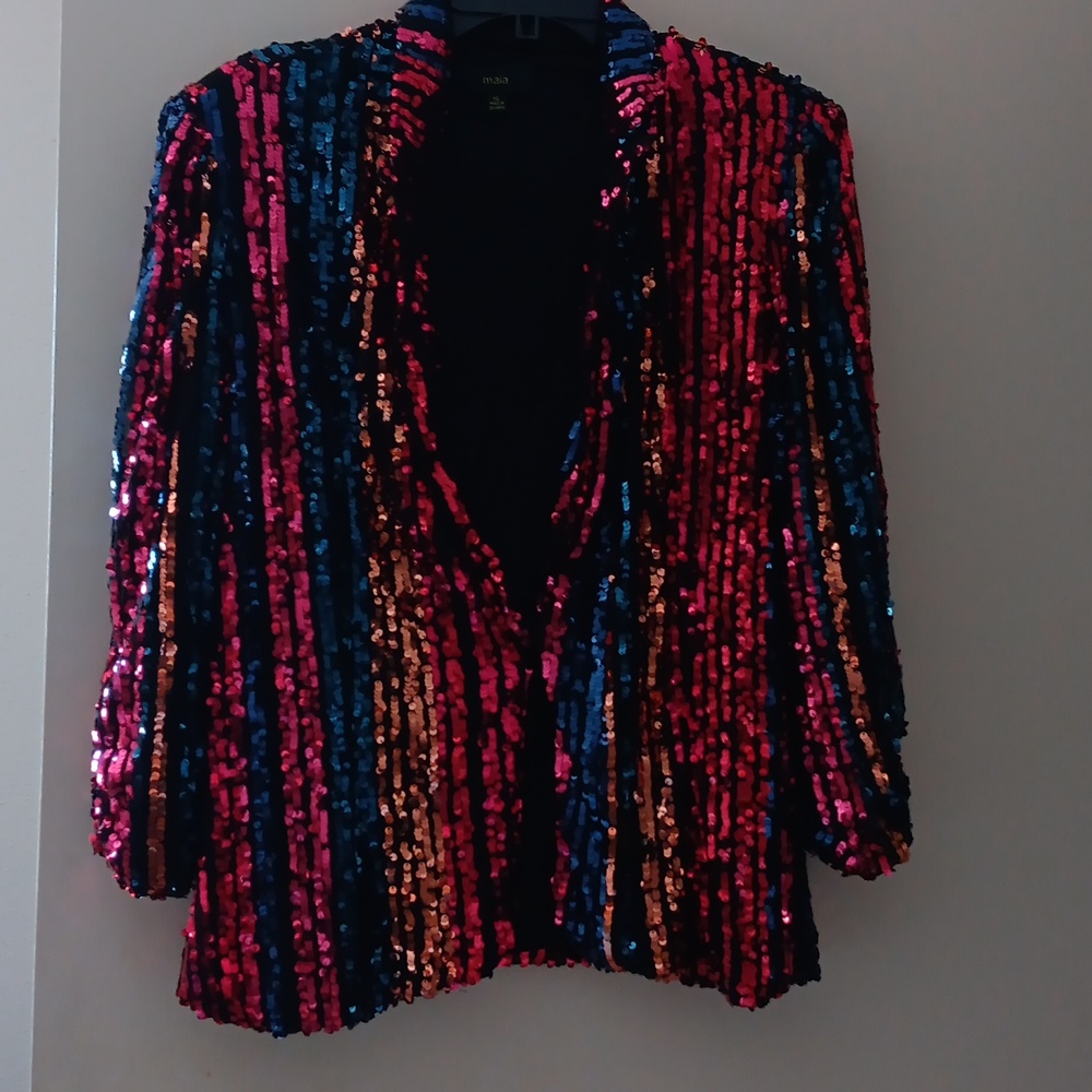 Sequin Striped Jacket - Multicolor - image 1